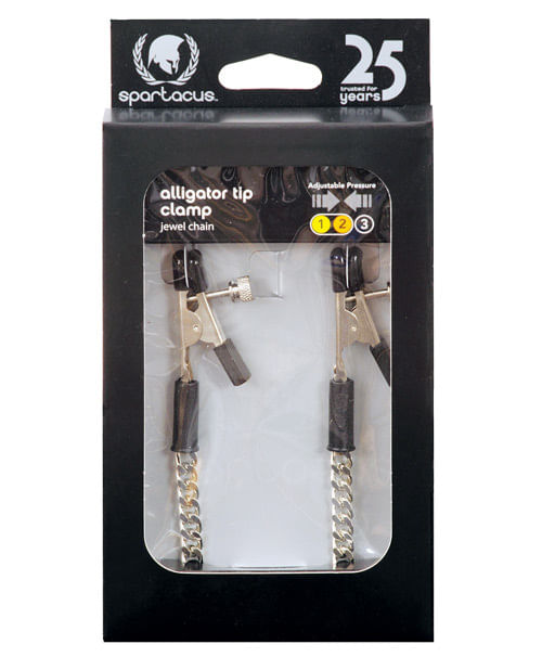 Spartacus Adjustable Alligator Nipple Clamps w/Silver Chain