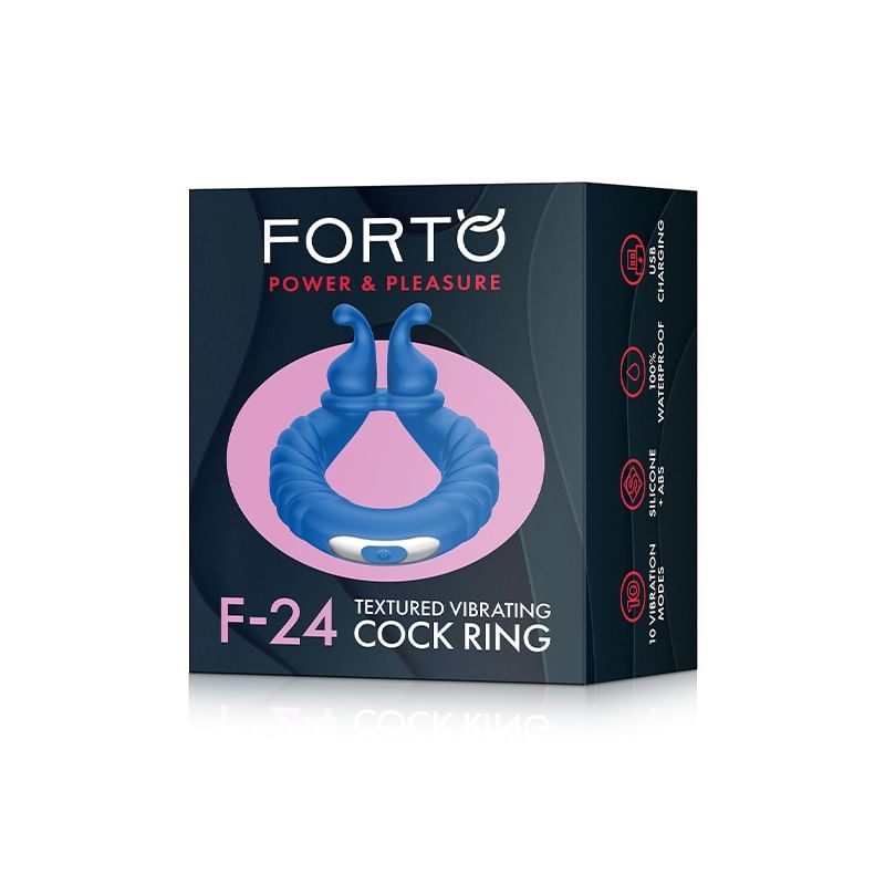 Forto F-24 Sili Textur Vibr Cockring Blu