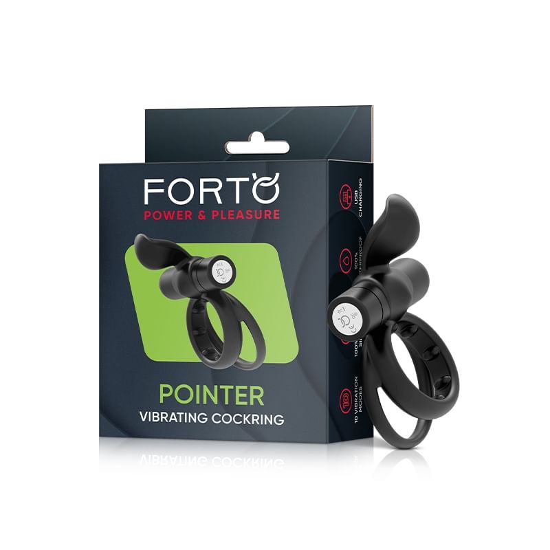 Forto Pointer Vibr Dual Cockring Blk