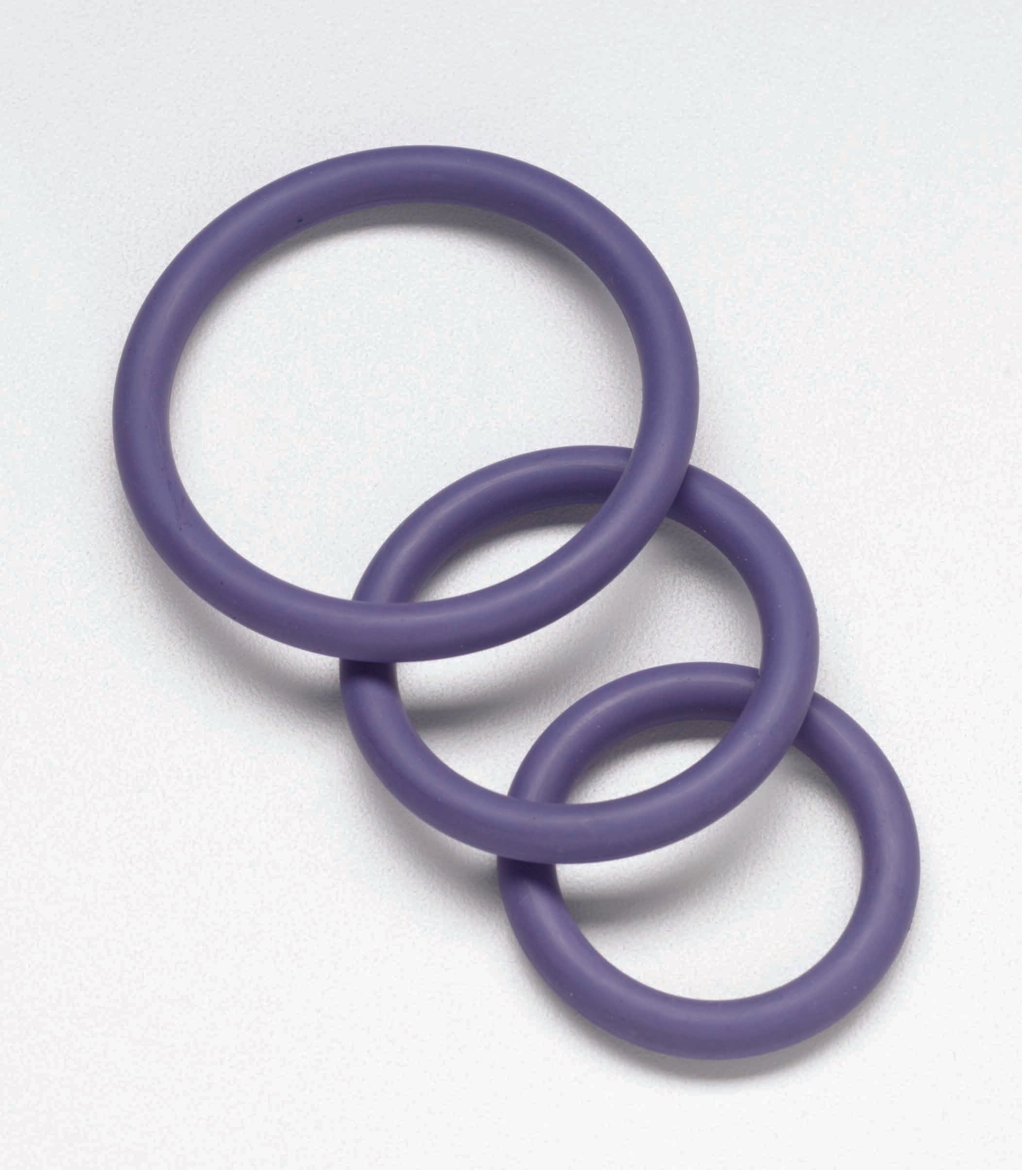 Nitrile cock ring set-purple